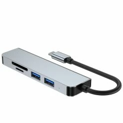5 In 1 Type-C Dispenser USB 3.0 Hub For USB C Laptop, Mobile Phone, Pad And Other Devices Support Windows, Mac OS, Linux
