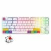 AJAZZ K870T RGB Mechanical Keyboard 87 Keys Wireless Bluetooth + Type-C Wired Dual Mode Mechanical Switch Gaming Keyboard - Red Switch