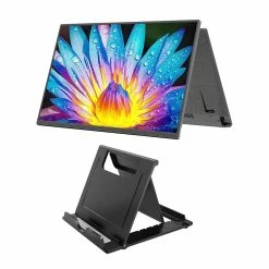 AOSIMAN 140FCC Portable 14 Inch Monitor 1920*1200 Resolution + HDR IPS Panel Plastic Shell Dual Speakers With Stand - JP Plug