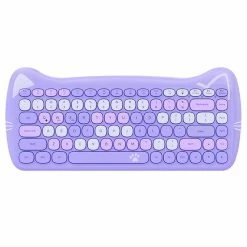 Ajazz 3060i Bluetooth Wireless Keyboard Cute Pet Design 84 Keys Support Mac IOS Windows Android - Purple