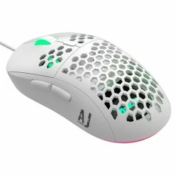 Ajazz AJ380 Ultralight Optical Wired Gaming Mouse RGB Lights Adjustable Compatible With Windows 2000 / XP / Vista / 7 / 8 / 10 - White