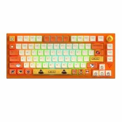 Ajazz Douyu DKW500 75% 81keys Wireless Triple Modes Gasket Hot Swappable RGB Mechanical Keyboard Knob Control - Orange