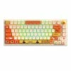 Ajazz Douyu DKW500 75% 81keys Wireless Triple Modes Gasket Hot Swappable RGB Mechanical Keyboard Knob Control - Creamy White