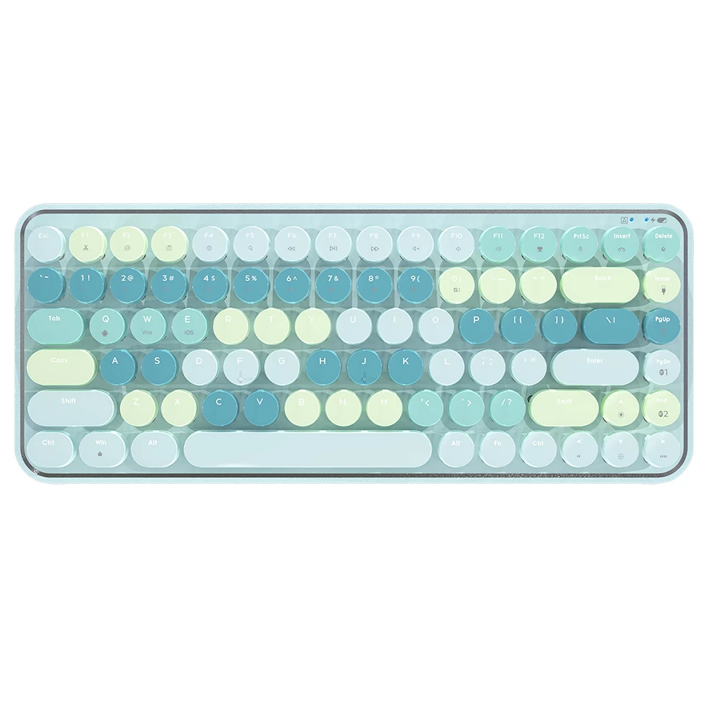 Ajazz K840T RGB Mechanical Keyboard Wired + Bluetooth + 2.4GHz Wireless Connection 84 Keys Red Switch - Green