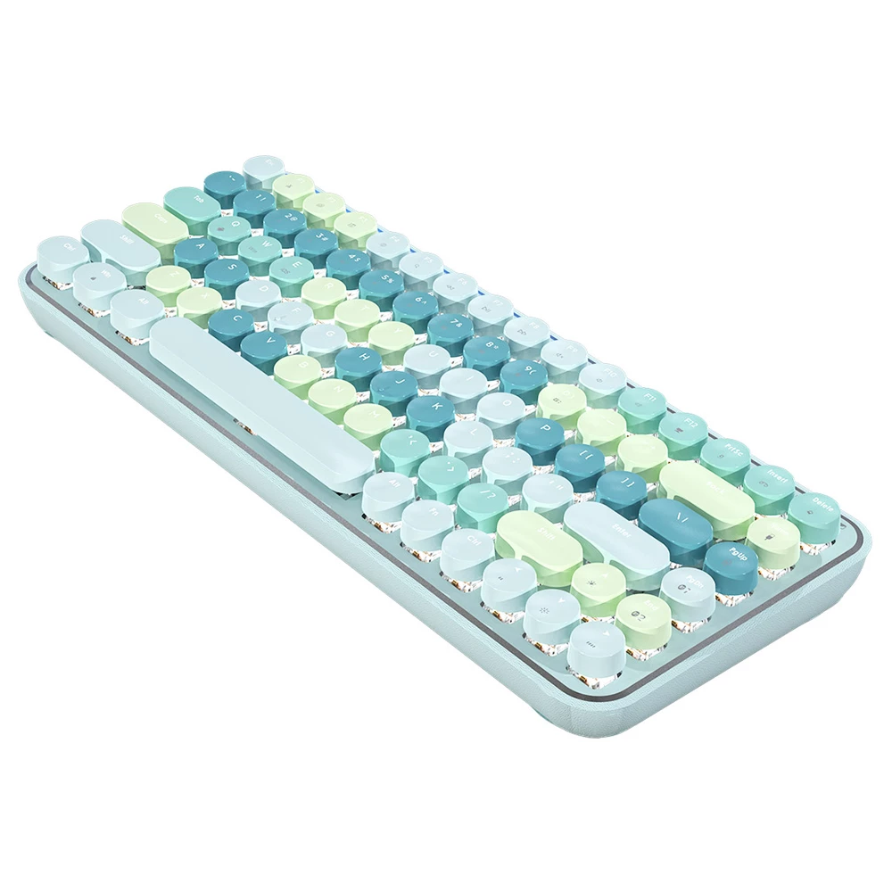 Ajazz K840T RGB Mechanical Keyboard Wired + Bluetooth + 2.4GHz Wireless Connection 84 Keys Red Switch - Green - Image 3