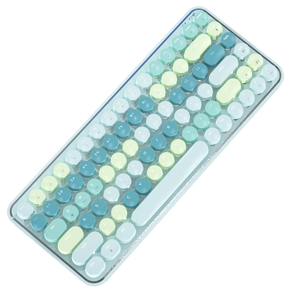 Ajazz K840T RGB Mechanical Keyboard Wired + Bluetooth + 2.4GHz Wireless Connection 84 Keys Red Switch - Green - Image 4