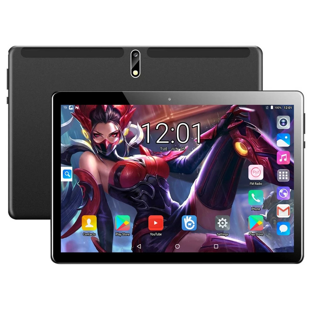 BDF M107 10.1 Inch 4G LTE Tablet For Kids Octa Core 2GB+32GB Android 10 8MP+2MP Dual Camera With Leather Case - Black - Image 2