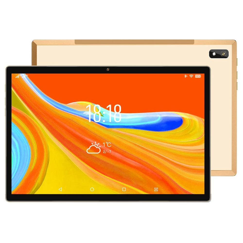 BDF P30 10.1 Inch Tablet 4GB RAM 64GB ROM MTK6762 Octa-Core Processor Android 11, 5MP+2MP Camera 6000mAh Battery - Gold