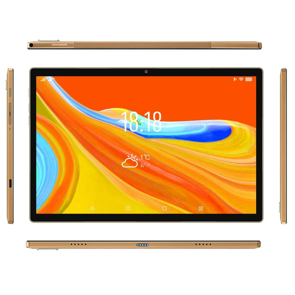 BDF P30 10.1 Inch Tablet 4GB RAM 64GB ROM MTK6762 Octa-Core Processor Android 11, 5MP+2MP Camera 6000mAh Battery - Gold - Image 3