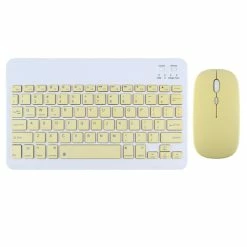 Bluetooth Wireless Keyboard Mouse Set For Android IOS Windows Phone Tablet - Yellow