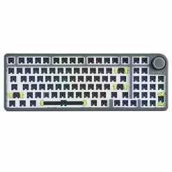 DUKHARO VN96 RGB Mechanical Gaming Keyboard, 96 Keys 96% DIY Kit Gasket Mount With Knob Control - Grey