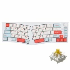 FEKER Alice80 68-key 65% Gasket Hot Swappable Split Wired/Wireless Mechanical Keyboard With Gateron Switch - White