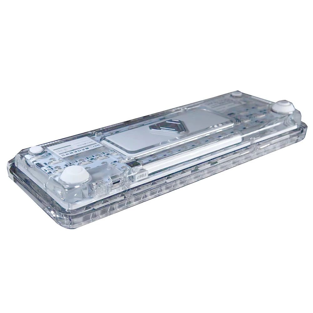 FirstBlood B67 65% Full Acrylic Gasket Mount Wired/Bluetooth/2.4G Triple Mode RGB Mechanical Keyboard - Crystal Clear - Image 3