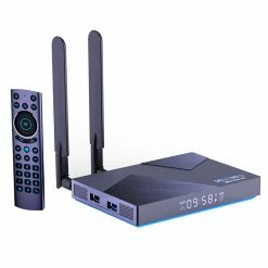 H96 MAX V58 Android 12 TV Box RK3588 Octa Core 2.4GHz 8GB DDR4 RAM 64GB EMMC ROM WiFi6 2.4G/5GHz Dual Wi-Fi Antenna 1000M Ethernet Gigabit LAN 8K@60FPS H.265 AV1 Decoding BT5.0 USB3.0 Voice Remote Control Multi-Languages Media Player - EU Plug