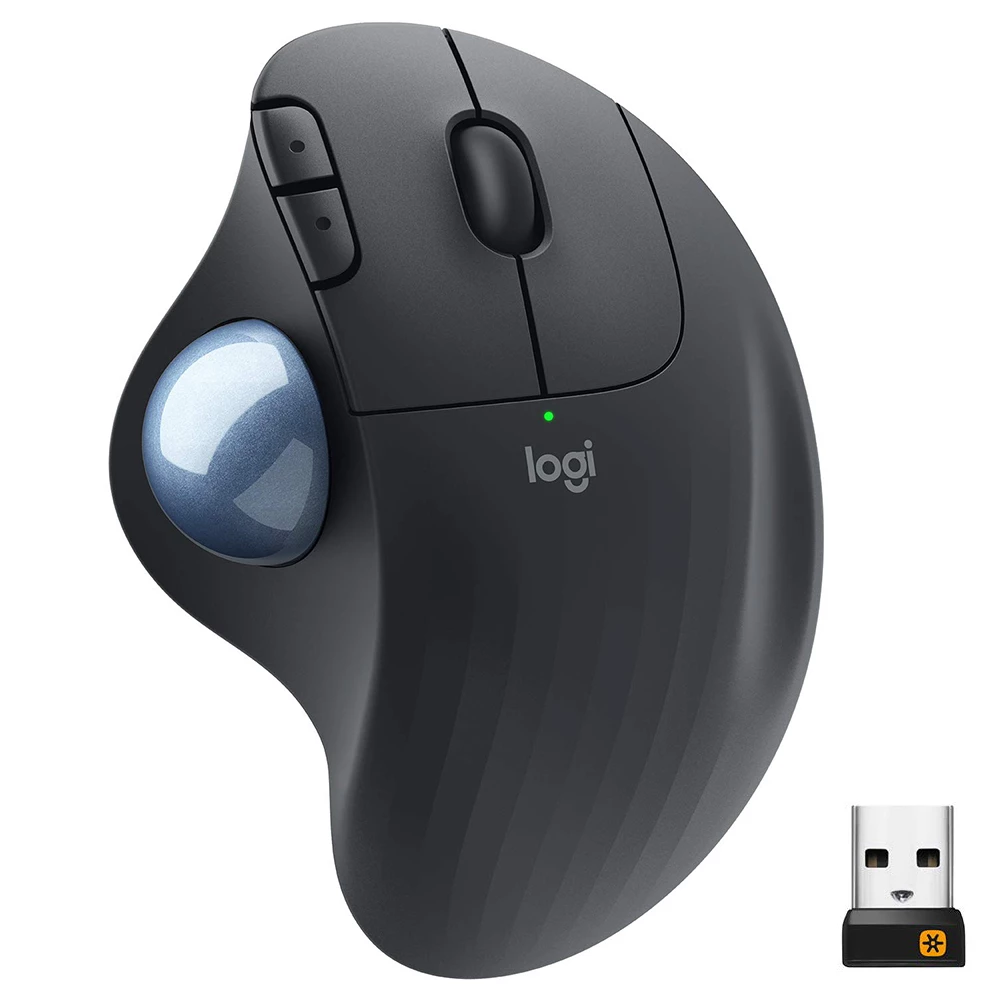 Logitech M575 Wireless Trackball Mouse, Tri Mode Connection, Up To 2000 DPI, Compatible With MacOS & Microsoft Windows - Black