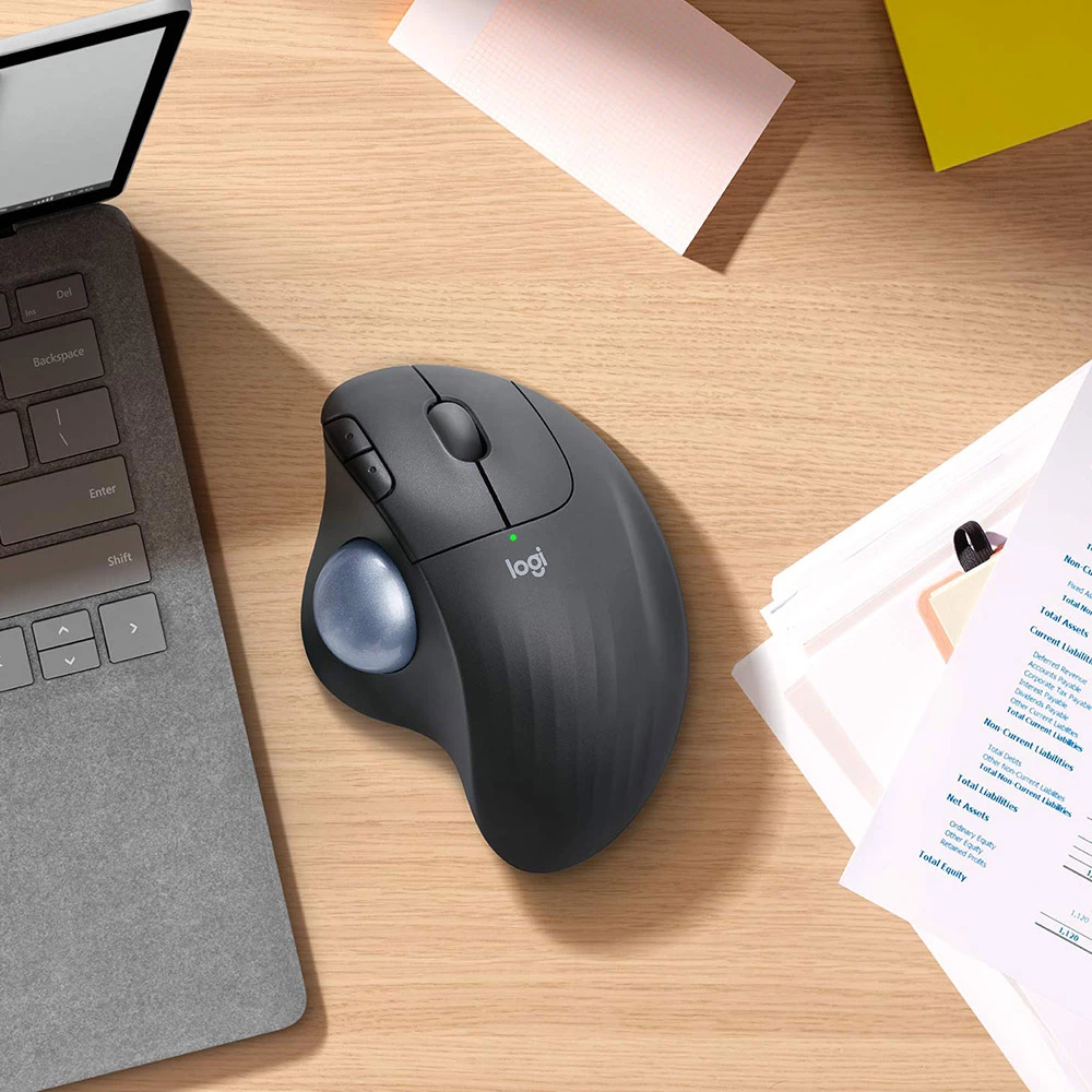 Logitech M575 Wireless Trackball Mouse, Tri Mode Connection, Up To 2000 DPI, Compatible With MacOS & Microsoft Windows - Black - Image 5