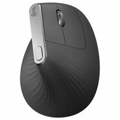 Logitech MX Vertical Wireless Mouse Advanced Ergonomic Design Reduces Muscle Strain Control And Move Content Between 3 Windows And Apple Computers (Bluetooth Or USB) Rechargeable Graphite - Black