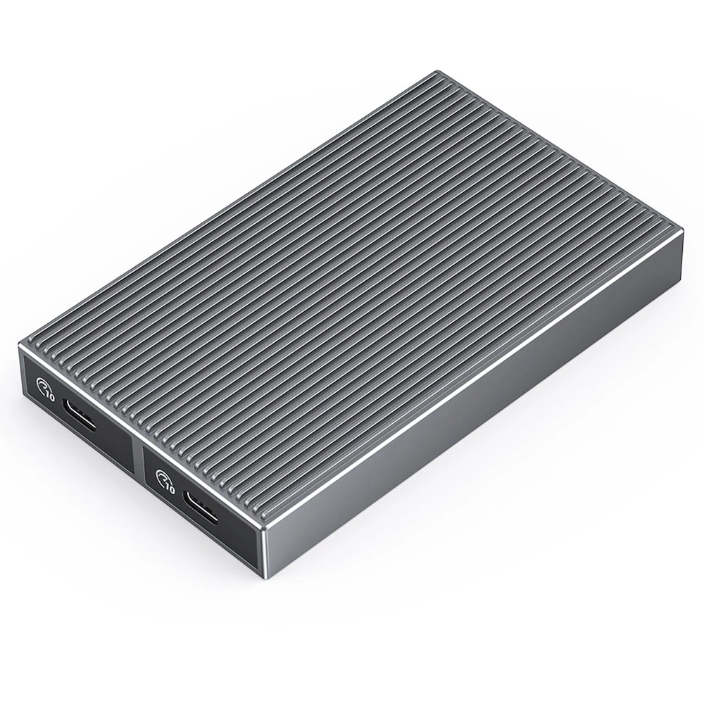ORICO-BM2C3-2N-GY-BP Tool Free Aluminum Dual-bay M2 NVME*2 SSD Enclosure 10Gbps Solid State Drive Case - Image 2