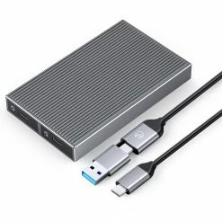 ORICO-BM2C3-2SN-GY-BP Tool Free Aluminum Dual-bay M2 NVME And SATA SSD Enclosure 10Gbps Solid State Drive Case