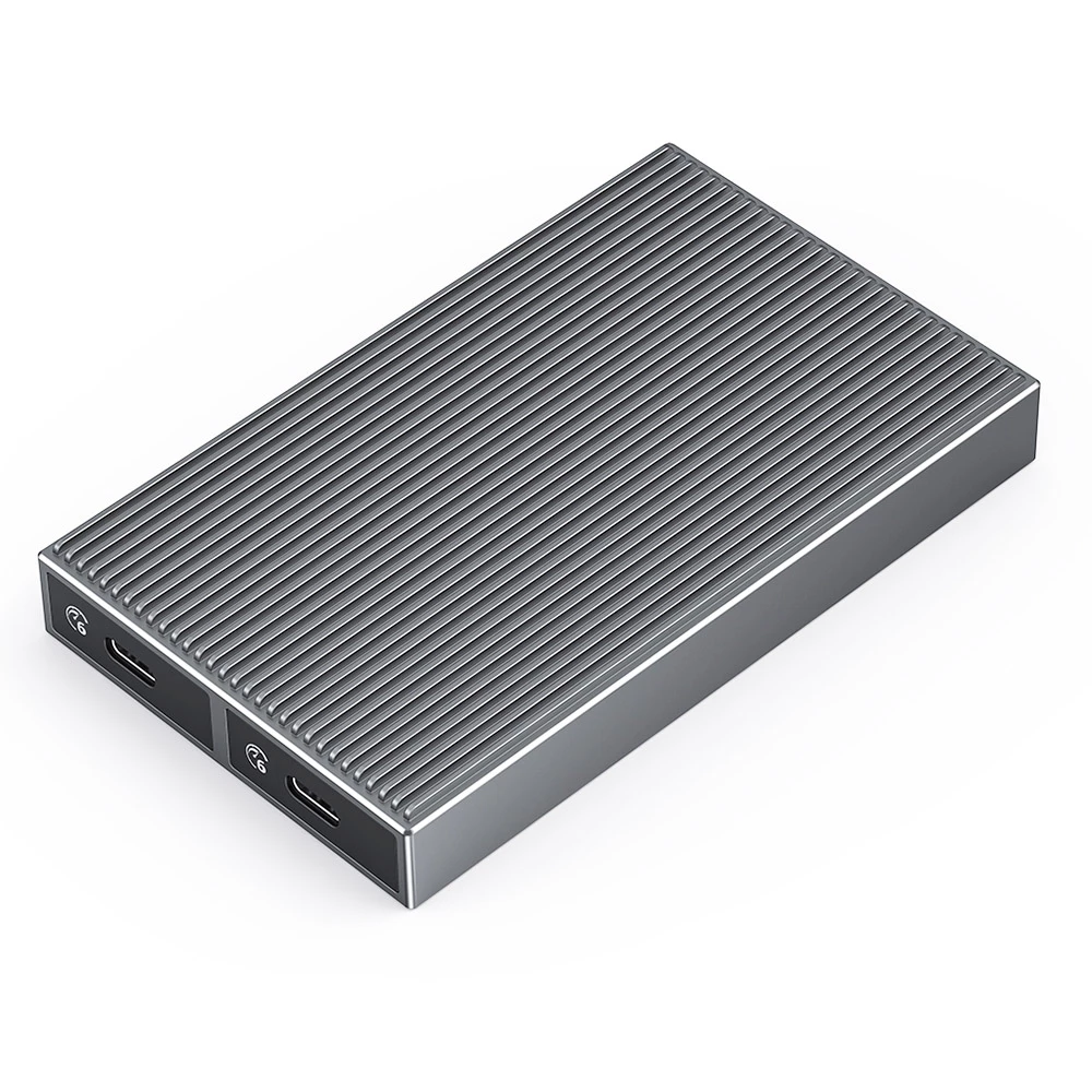 ORICO-BM2C3-2SN-GY-BP Tool Free Aluminum Dual-bay M2 NVME And SATA SSD Enclosure 10Gbps Solid State Drive Case - Image 2