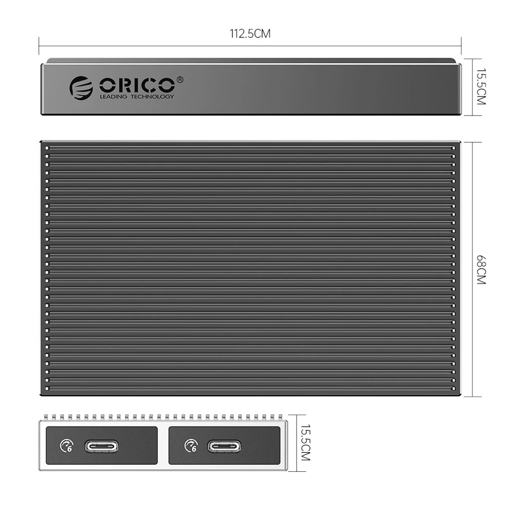 ORICO-BM2C3-2SN-GY-BP Tool Free Aluminum Dual-bay M2 NVME And SATA SSD Enclosure 10Gbps Solid State Drive Case - Image 3