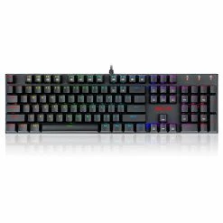 Redragon K565-RGB 104-Key Wired Mechanical Keyboard RGB Backlight US Layout Aluminum Base Red Switch - Black