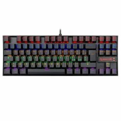 Redragon K552 Rainbow Backlight TKL Mechanical Gaming Keyboard 88 Keys Italian Layout Red Switch - Black