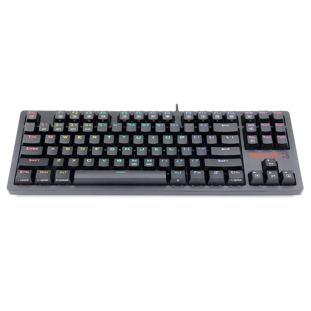 Redragon K598P-KRS RGB TKL Wireless Mechanical Keyboard Bluetooth/2.4Ghz/Wired Tri-Mode Red Switch For Win/Mac - Black