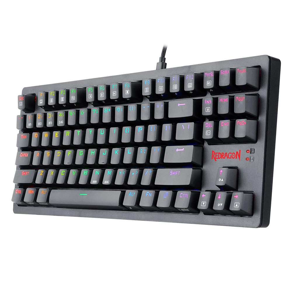 Redragon K598P-KRS RGB TKL Wireless Mechanical Keyboard Bluetooth/2.4Ghz/Wired Tri-Mode Red Switch For Win/Mac - Black - Image 3
