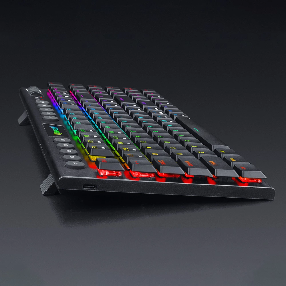 Redragon K625P-KB Yi Wired RGB Backlit Mechanical Keyboard, Ultra-Thin Low Profile 94 Keys Red Switch - Black - Image 4