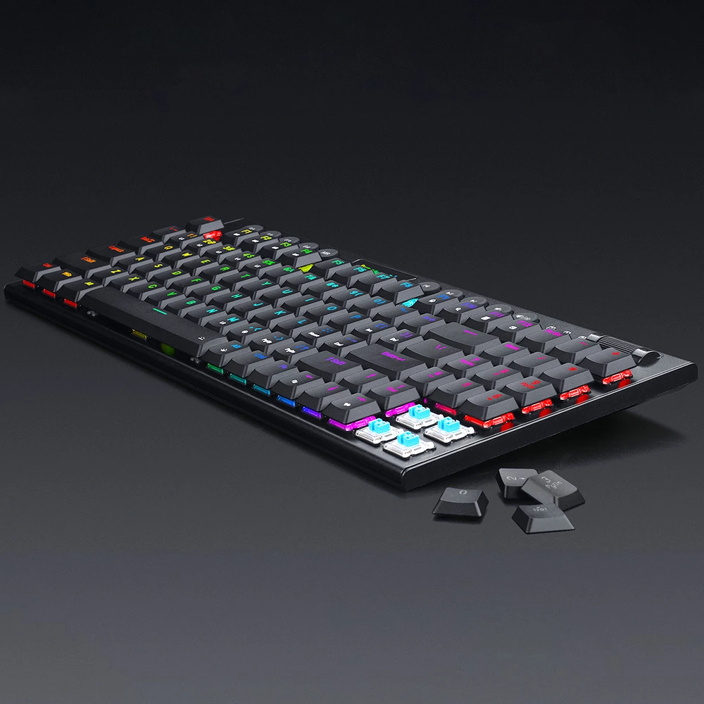 Redragon K625P-KB Yi Wired RGB Backlit Mechanical Keyboard, Ultra-Thin Low Profile 94 Keys Red Switch - Black - Image 5
