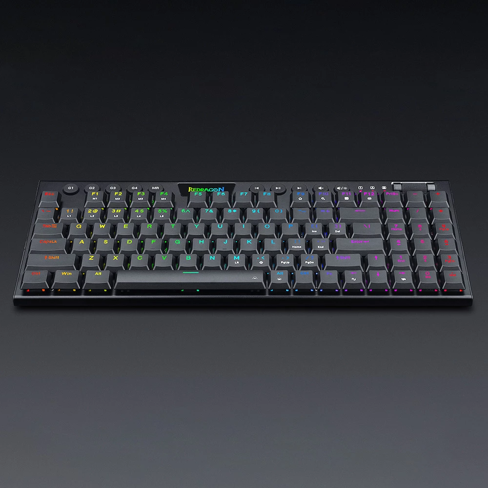 Redragon K625P-KB Yi Wired RGB Backlit Mechanical Keyboard, Ultra-Thin Low Profile 94 Keys Red Switch - Black - Image 6