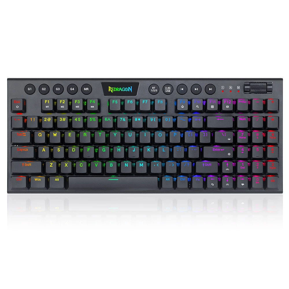 Redragon K625P-KBS Yi Pro Wireless Bluetooth Tri-Mode RGB Mechanical Keyboard Ultra-Thin Low Profile Blue Switch-Black - Image 2