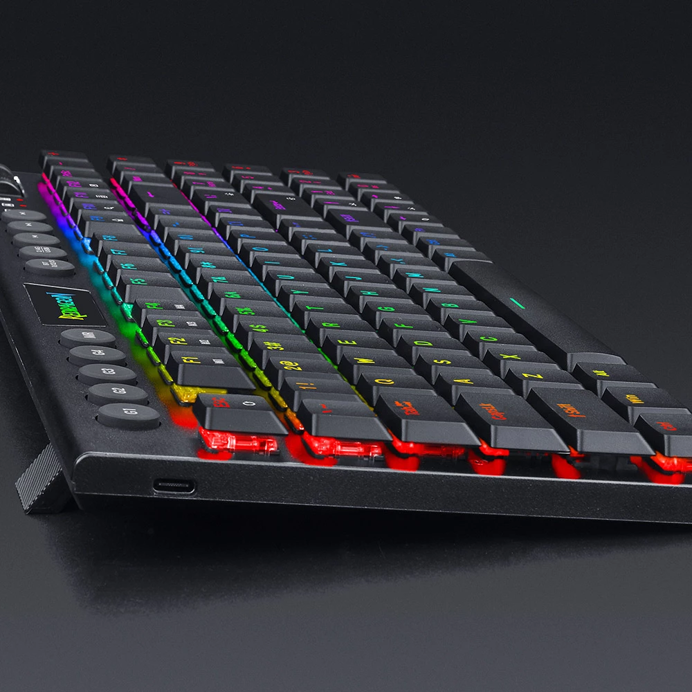 Redragon K625P-KBS Yi Pro Wireless Bluetooth Tri-Mode RGB Mechanical Keyboard Ultra-Thin Low Profile Blue Switch-Black - Image 3
