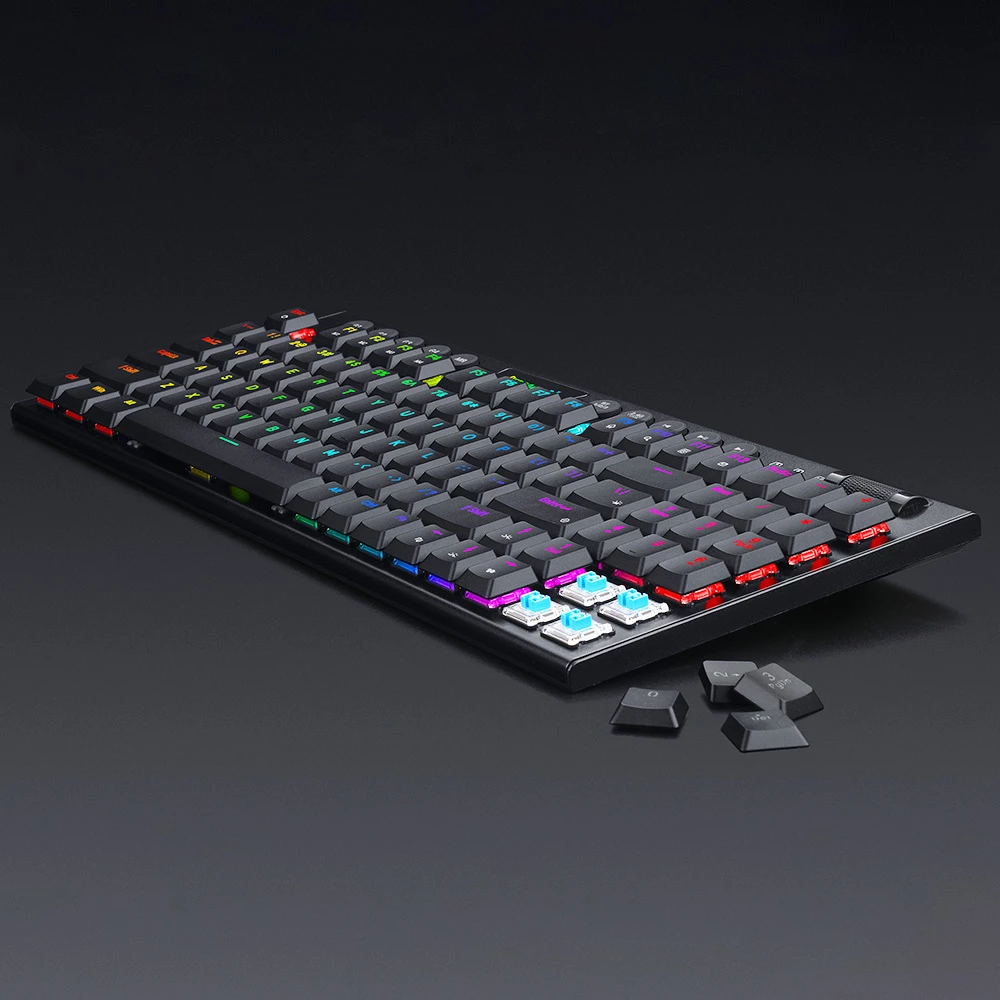 Redragon K625P-KBS Yi Pro Wireless Bluetooth Tri-Mode RGB Mechanical Keyboard Ultra-Thin Low Profile Blue Switch-Black - Image 4
