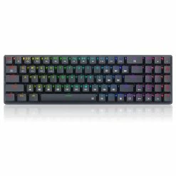 Redragon K626P-KBS Ashe Pro 78 Keys Tri-Mode Wireless RGB Mechanical Keyboard Ultra-Thin With Numpad Blue Switch - Black