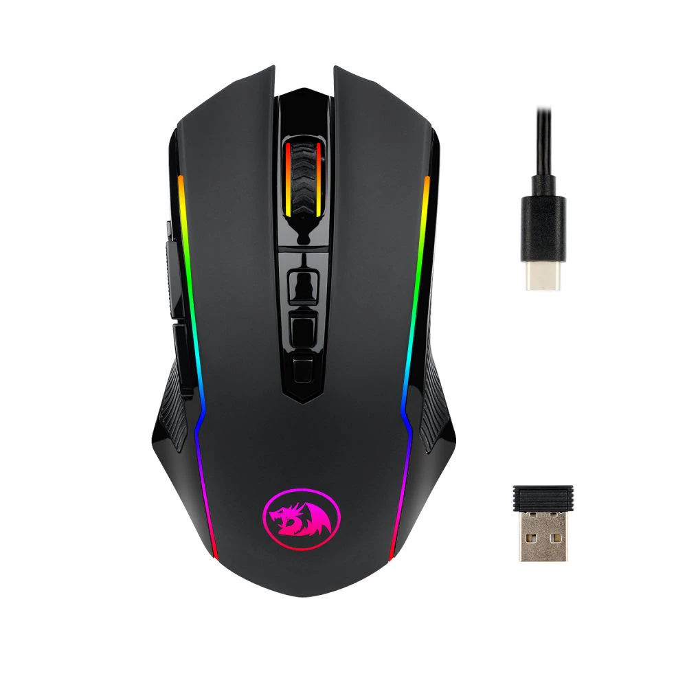 Redragon M910-KS RANGER LITE RGB 2.4G Wireless/Wired Dual Modes Gaming Mouse 8000 DPI With Rapid Fire Buttons - Black