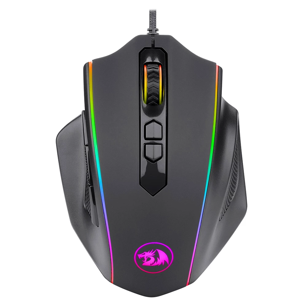 Redragon M720-RGB Vampire Wired Gaming Mouse, 10000 DPI, 7 Buttons Programmable, Built-in Weight Tuning - Black - Image 2