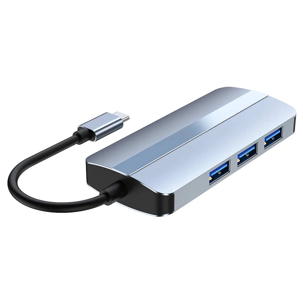 Type-C Hub 6 In 1 USB C To 4K HDMI+1000M RJ45+PD 100W Charge+USB 3.0*3 Dock For MacBook Windows Laptop - Image 2