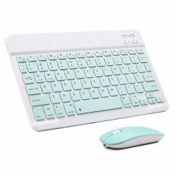 Ultra-Slim Bluetooth Keyboard And Mouse Combo Rechargeable Portable Wireless Keyboard Mouse Set - Blue