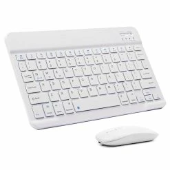 Ultra-Slim Bluetooth Keyboard And Mouse Combo Rechargeable Portable Wireless Keyboard Mouse Set - White
