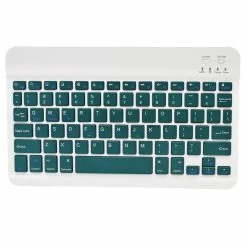 Wireless Bluetooth Keyboard For IPad Rubber Key Cap Rechargeable Keyboard For Android, IOS, Windows, Smartphone - Dark Green