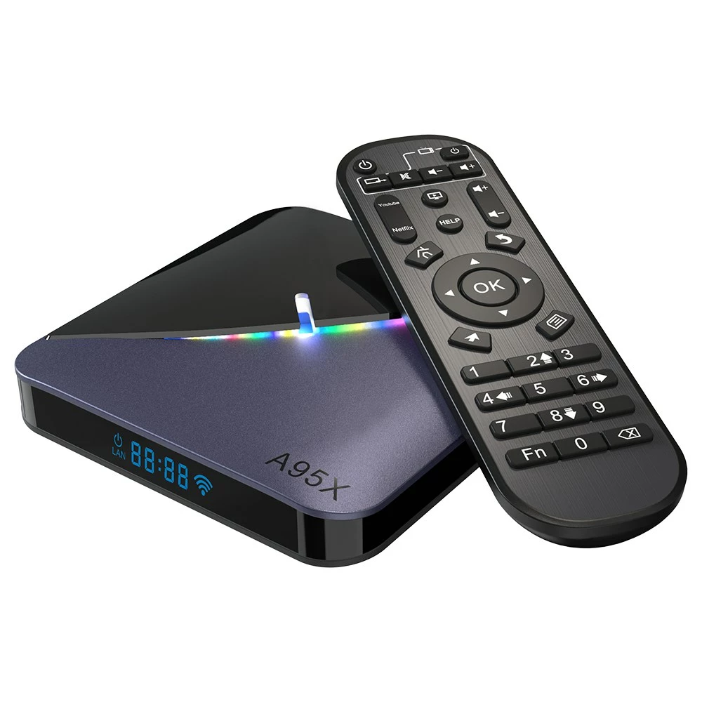 A95X F3 Amlogic S905x3 4GB/64GB 8K Video Decode Android 9.0 TV Box RGB Light 2.4G+5.8G WiFi MIMO USB3.0 Youtube Plex Mobile Control
