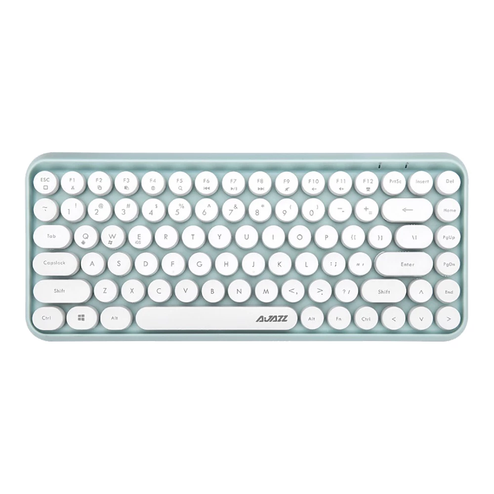 Ajazz 308i Bluetooth 3.0 Wireless Keyboard 84 Classic Round Keys Support Windows/iOS/Android And Other Common Systems - Green
