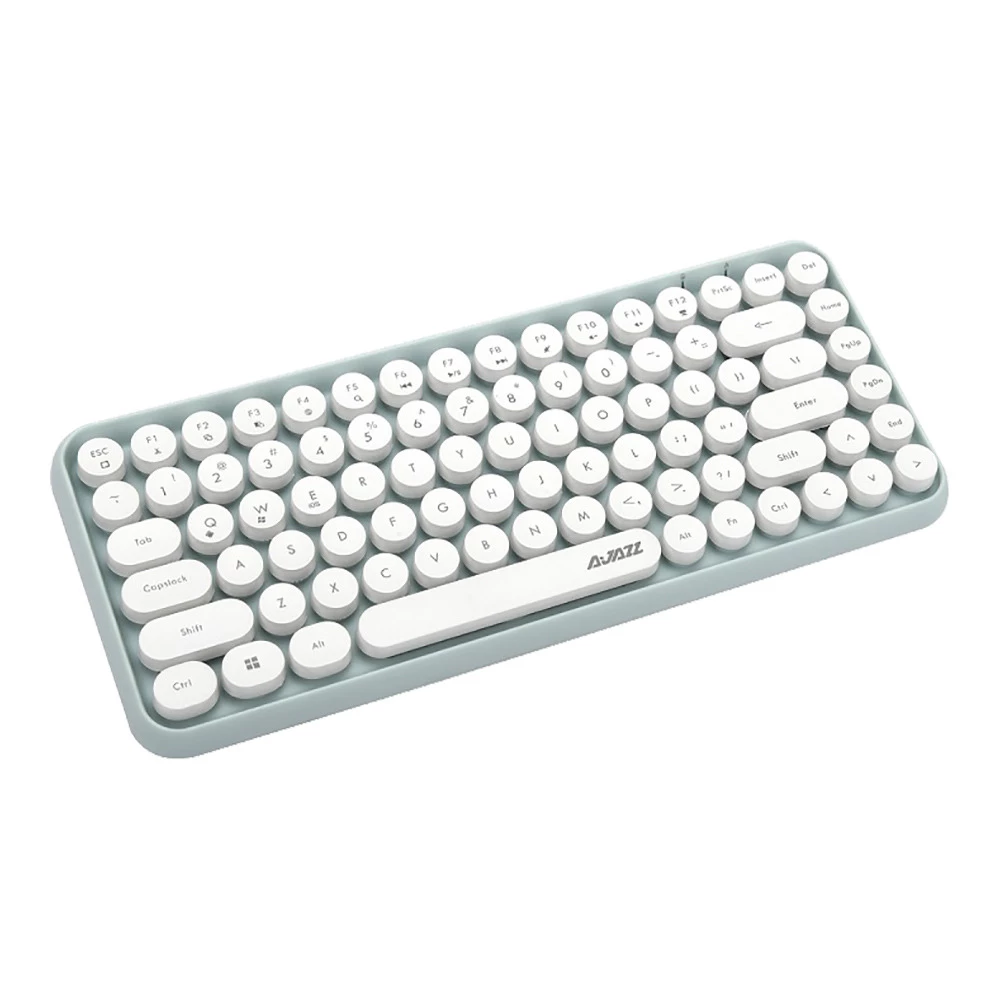 Ajazz 308i Bluetooth 3.0 Wireless Keyboard 84 Classic Round Keys Support Windows/iOS/Android And Other Common Systems - Green - Image 2