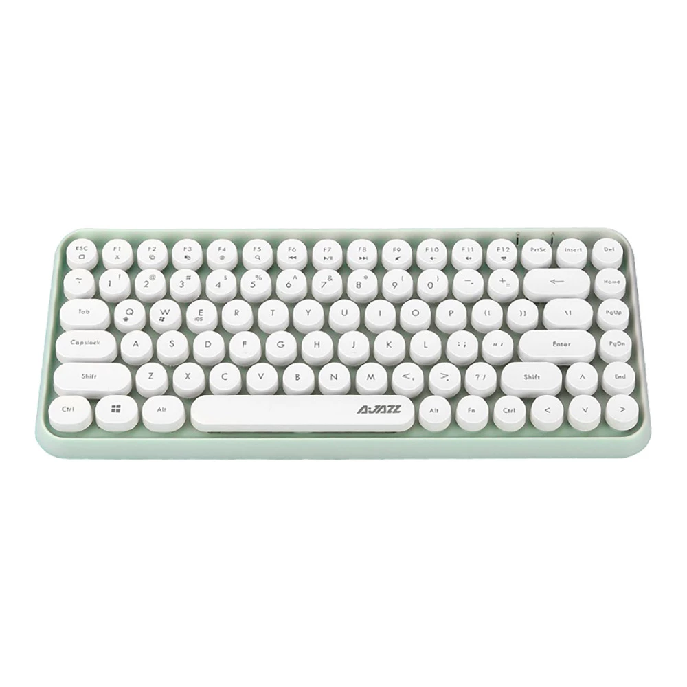Ajazz 308i Bluetooth 3.0 Wireless Keyboard 84 Classic Round Keys Support Windows/iOS/Android And Other Common Systems - Green - Image 3