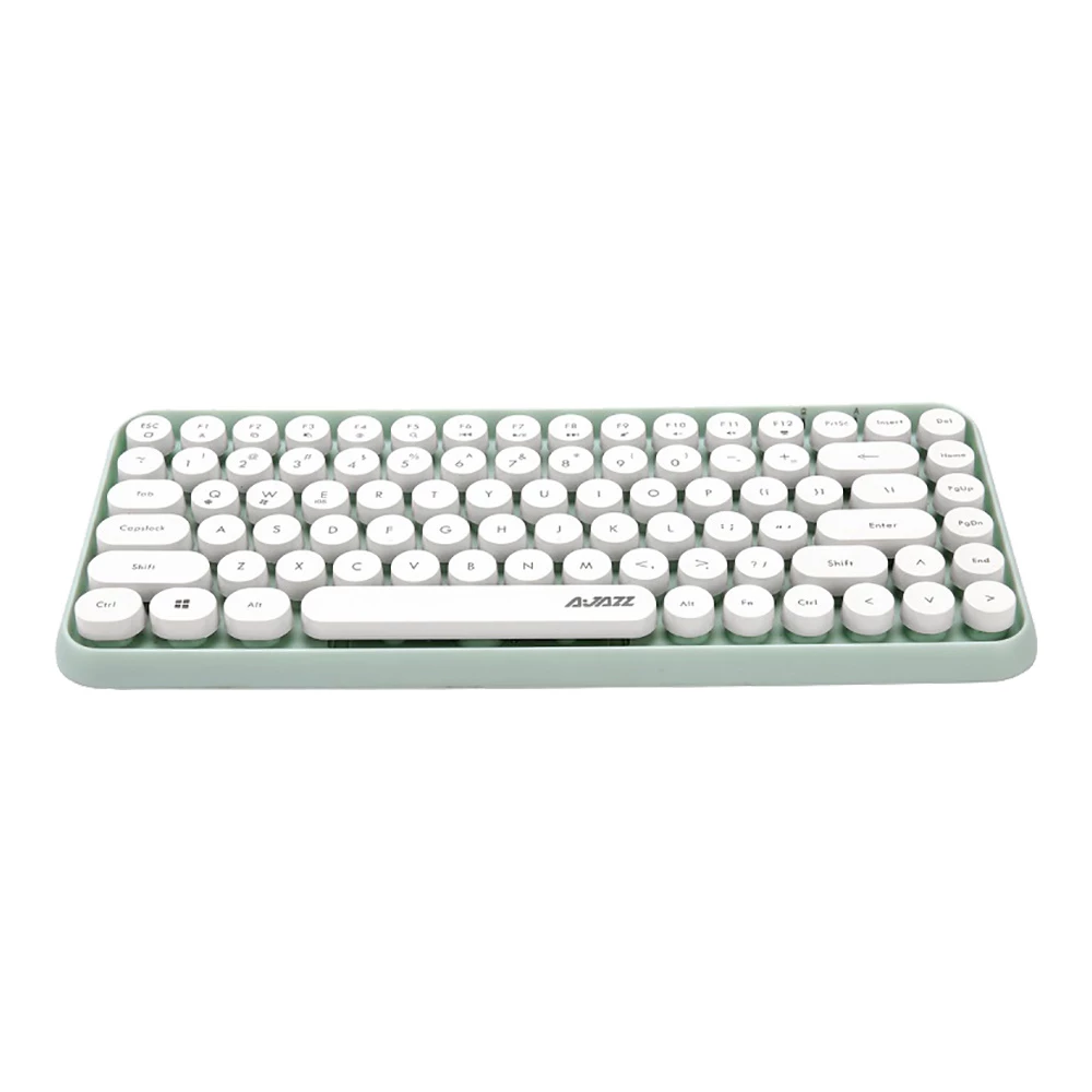 Ajazz 308i Bluetooth 3.0 Wireless Keyboard 84 Classic Round Keys Support Windows/iOS/Android And Other Common Systems - Green - Image 4