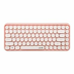 Ajazz 308i Bluetooth 3.0 Wireless Keyboard 84 Classic Round Keys Support Windows/iOS/Android And Other Common Systems - Pink