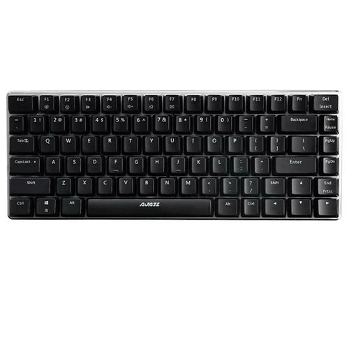 Ajazz AK33 Wired Gaming Mechanical Keyboard Blue Switch 82 Keys No Conflict USB Keyboard With Multimedia Keys Durable - Black