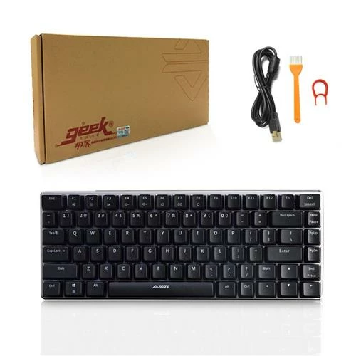 Ajazz AK33 Wired Gaming Mechanical Keyboard Blue Switch 82 Keys No Conflict USB Keyboard With Multimedia Keys Durable - Black - Image 5